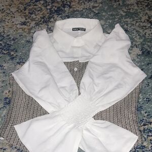 SHEIN White Button Down Shirt with Dress Collar
